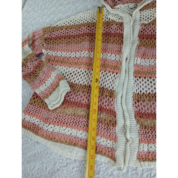 Cato Women's Cardigan Sz XL  Chunky Knit Long Sleeve Open Front With Hoodie - Picture 4 of 9